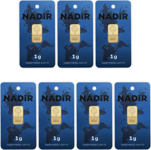 RimaGold 7 Adet 1 gr 24 Ayar NadirGold Gram Altın (Dikdörtgen)