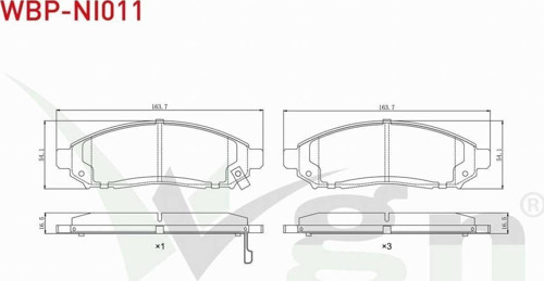 Nıssan Navara (D40) 2.5 Dcı 4Wd 2005-2015 Uyumlu Ön Fren Balatası Ikazlı Tel Delikli 41060 Ea025