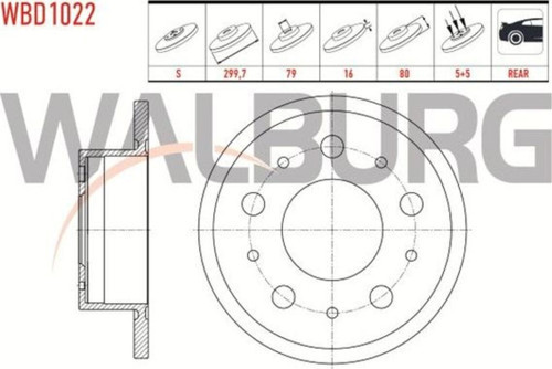 Fren Dıskı Arka Duz 5 Bjn 16 Jant 299,7X16X79X80 Fıat Ducato 2.3 Mjt 2006-2014/