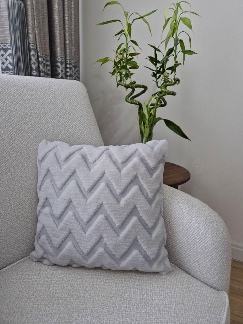 Bohem Punch Dekoratif Zikzak Desen 2'Li Kırlent Kılıfı, 42X42 Cm, Yastık Kılıfı Seti