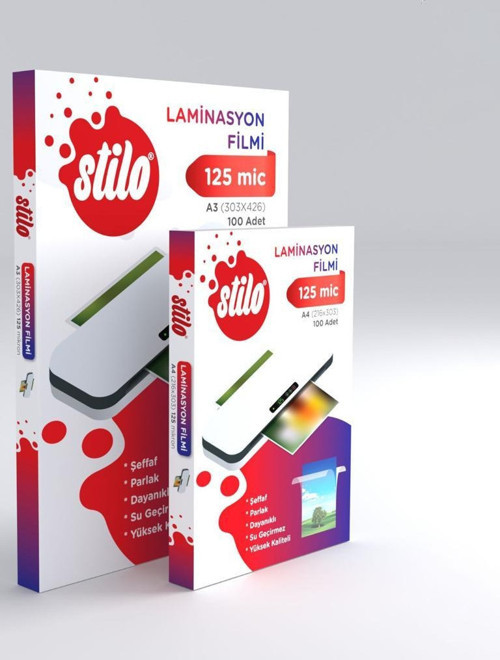 A4 Laminasyon Filmi (216 x 303MM) 125 Mikron 100'LÜ Kutu