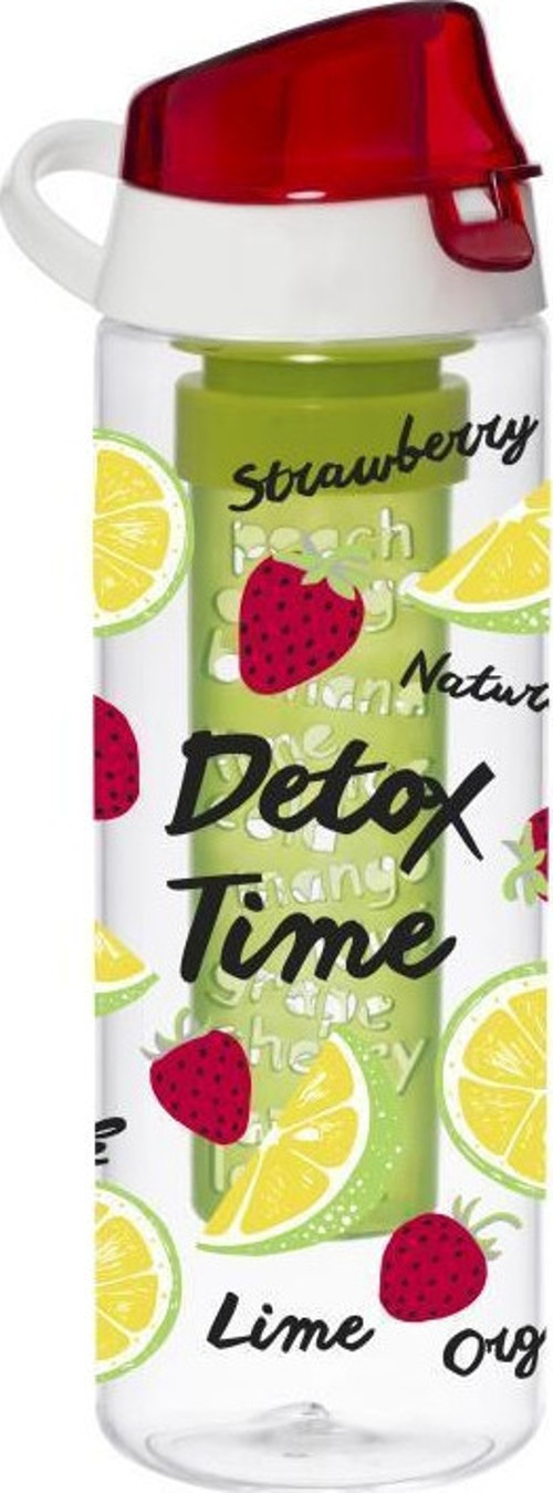 Infuserli Çilek Desen Detox Matara 650 ml