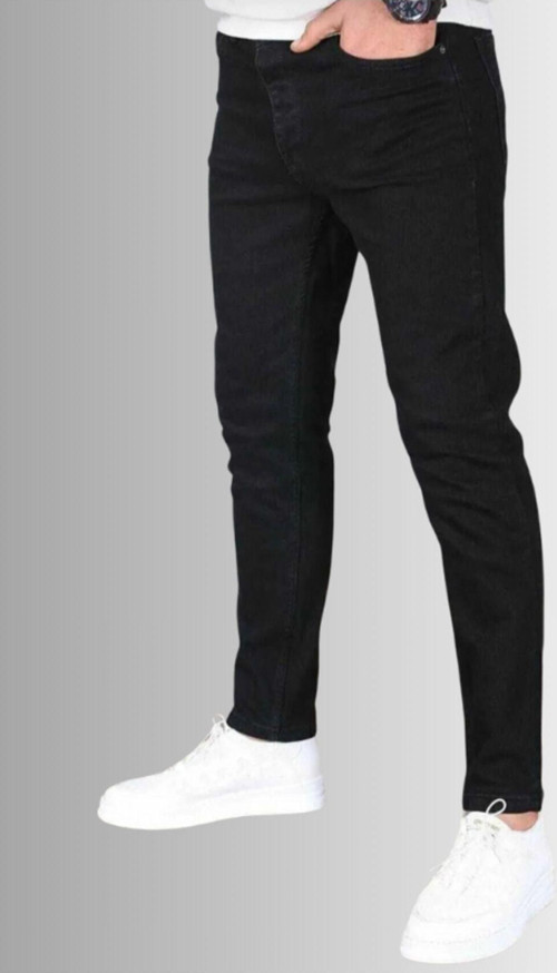 2025 Yazlık Trend Büyük Beden Denim Kot Pantolon Sk1 Siyah 33