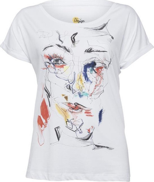Red Face T-Shirt Tek Ebat Beyaz
