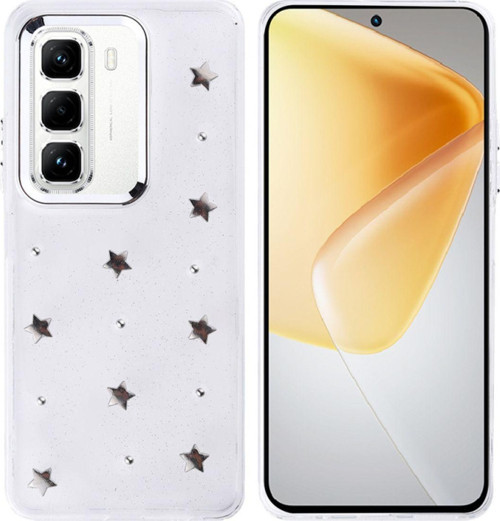 İnfinix Hot 50 Pro 4G Kılıf Airbag Tasarımlı Simli Desenli Şeffaf Kutup Kapak