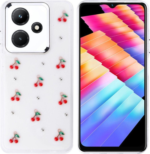 İnfinix Hot 30İ (X669) Kılıf Airbag Tasarımlı Simli Desenli Şeffaf Kutup Kapak