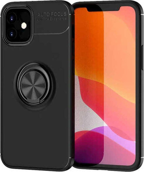 Apple İphone 12 Kılıf Ravel Yüzüklü Silikon Kapak + Ekran Koruma