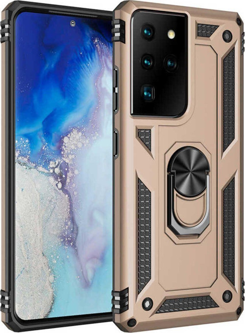 Samsung Galaxy S21 Ultra Kılıf Vega Yüzüklü Standlı Tank Zırh Kapak + Ekran Koruma