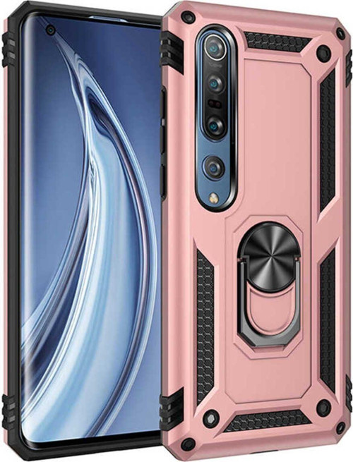 Xiaomi Mi Note 10 Lite Kılıf Vega Yüzüklü Standlı Tank Zırh Kapak + Ekran Koruma