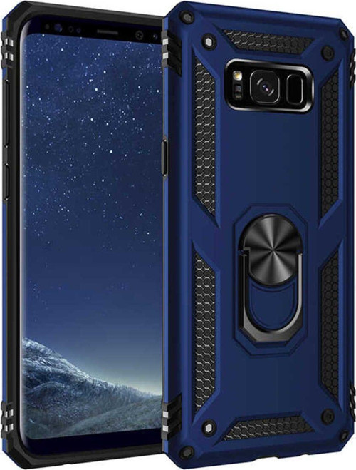 Samsung Galaxy S8 Plus Kılıf Vega Yüzüklü Standlı Tank Zırh Kapak + Ekran Koruma