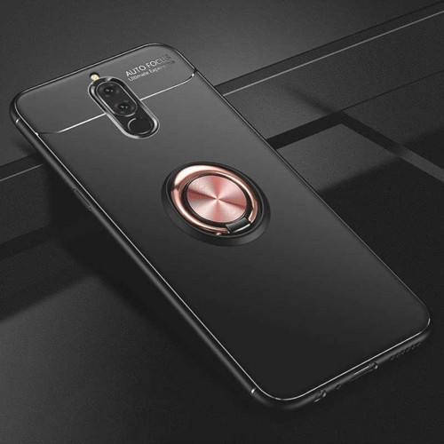 Huawei Mate 10 Lite Kılıf Ravel Yüzüklü Silikon Kapak + Ekran Koruma + Kablo Koruma