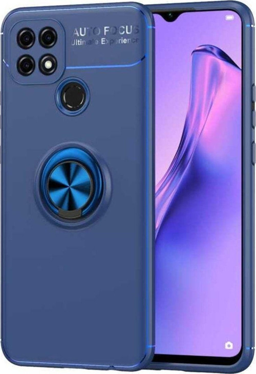 Oppo A15 Kılıf Ravel Yüzüklü Standlı Silikon Kapak+ Ekran Koruma + Kablo Koruma