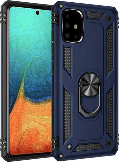 Samsung Galaxy A71 Kılıf Vega Yüzüklü Standlı Zırh Tank Kapak + Ekran Koruma