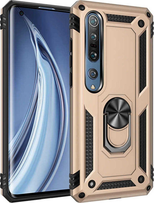 Xiaomi Mi Note 10 Lite Kılıf Vega Yüzüklü Standlı Tank Zırh Kapak + Ekran Koruma
