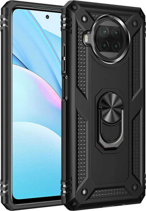 Xiaomi Mi 10T Lite 5G Kılıf Vega Yüzüklü Standlı Tank Zırh Kapak + Ekran Koruma