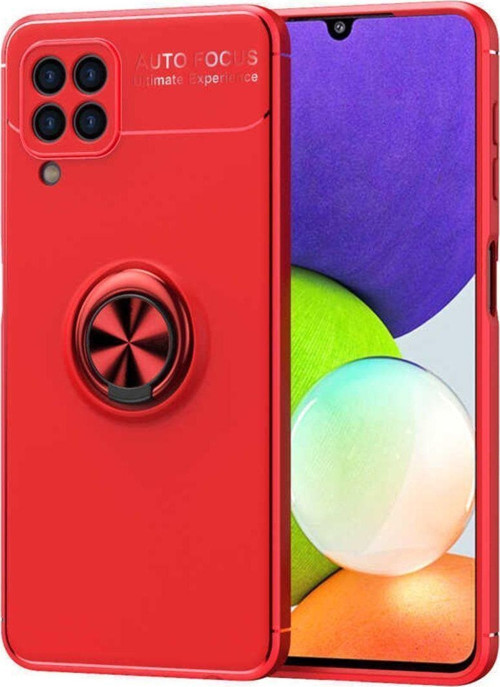 Anka Cep Samsung Galaxy M32 Kılıf Ravel Yüzüklü Standlı Silikon Kapak + Kablo Koruma + Ekran Koruma