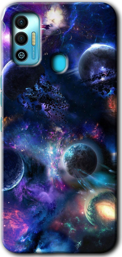 Tecno Tekno Spark 7T Kılıf Hd Desen Baskılı Arka Kapak - Gezegen Karışımı