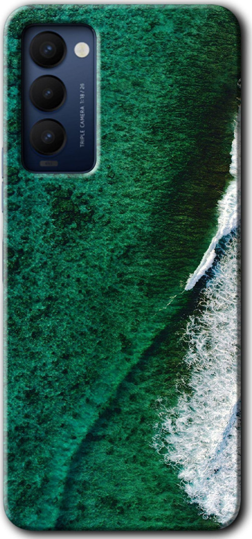 Tecno Tekno Camon 18 / 18T / 18P Kılıf Hd Desen Baskılı Arka Kapak - Yeşil Okyanus