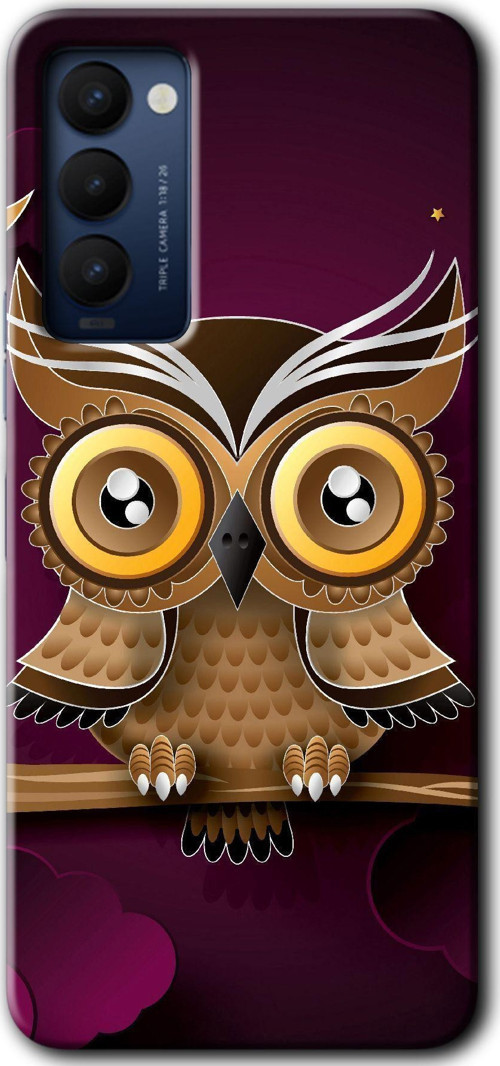 Tecno Tekno Camon 18 / 18T / 18P Kılıf Hd Desen Baskılı Arka Kapak - Owl Bird Branch