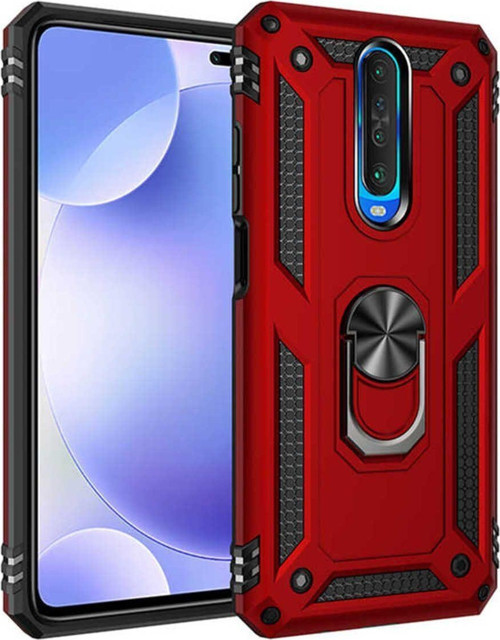Xiaomi Redmi K30 Kılıf Vega Yüzüklü Standlı Tank Zırh Kapak + Ekran Koruma