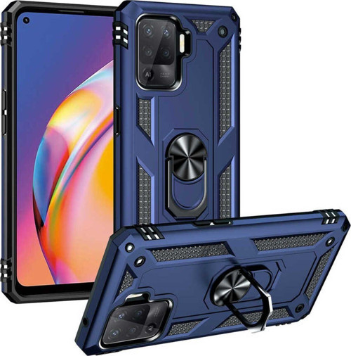 Oppo Reno 5 Lite Kılıf Vega Yüzüklü Standlı Tank Zırh Kapak + Ekran Koruma