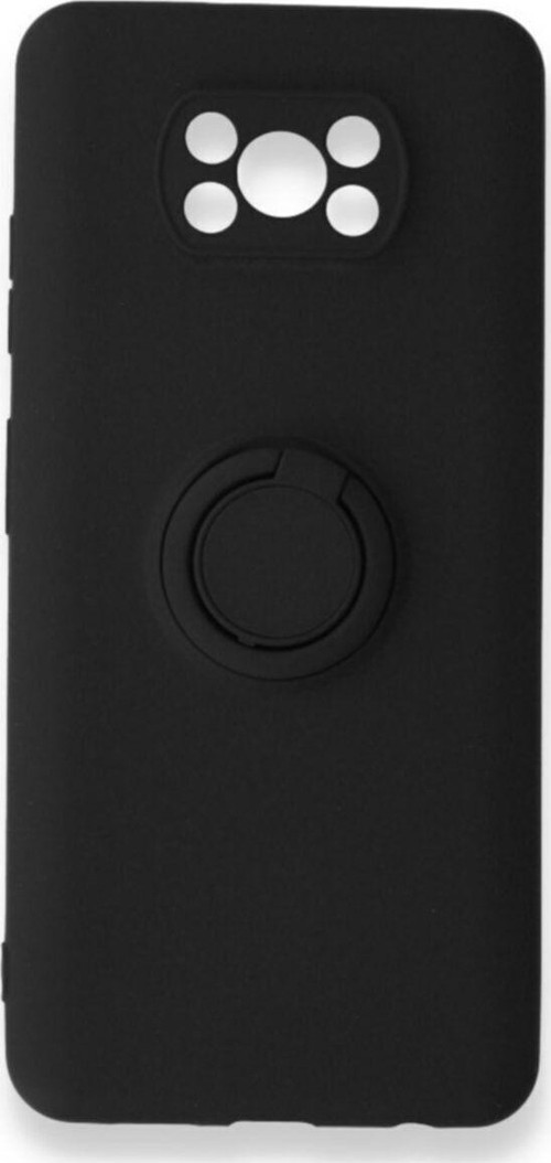 Xiaomi Poco X3 Pro Kılıf Yüzüklü Standlı Mıknatıslı Soft Pürüzsüz Yüzeyli Silikon Kapak