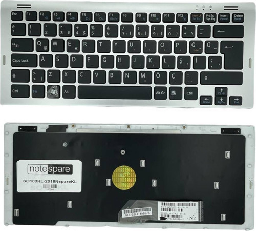Sony Vaio VGN-SR165N, VGN-SR165NB, VGN-SR190 Uyumlu Notebook Klavye Gümüş Gri TR