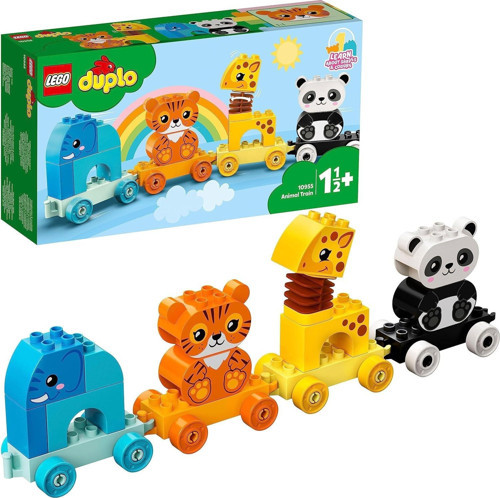 Duplo İlk Hayvan Trenim 10955 - 18 Ay Ve Üzeri Çocuklar İçin Fil, Kaplan, Zürafa Ve Panda İçere