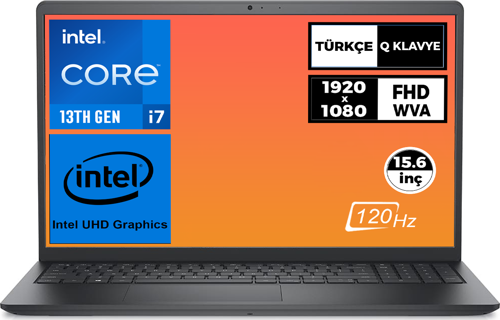 Vostro i7-1355U 16GB 512GB SSD 15.6" FHD 120Hz Ubuntu Taşınabilir Bilgisayar N1605PVNB3530U 001