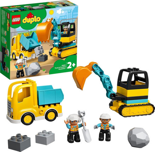 Duplo İnşaat Kamyon Ve Paletli Kazıcı 10931-2 Yaş Ve Üzeri Çocuklar İçin Kazıcı Ve Damperli Kam