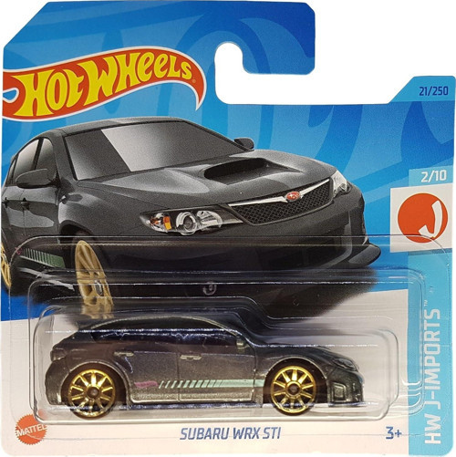 - Subaru Wxr Sti - Hw J-Imports 2/10 - Hkk63 - Kısa Kart - Gri Metalik - Mattel 2023