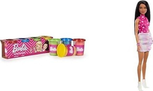Oyun Hamuru 4'Lü Paket - (4 * 100 Gr) Ve Barbie Büyüleyici Parti Bebekleri (Fashionistas) - Y