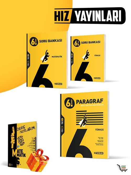 Hız Yayınları 6. Sınıf Türkçe + Paragraf + Matematik Soru Bankası Seti (Hediyeli)