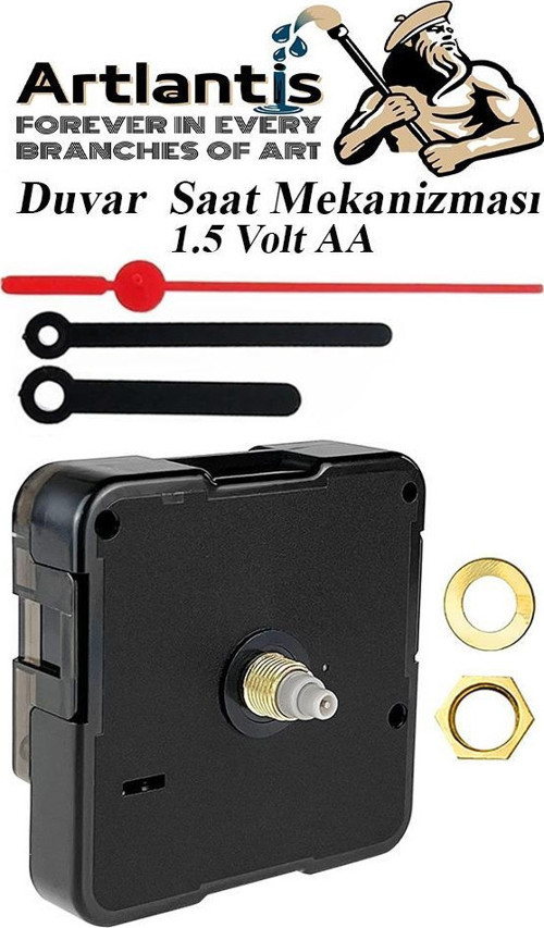 Duvar Saat Mekanizması 1 Adet 10 mm Şaft Sessiz Saat Motoru Akrep Yelkovan Okul Deney Saat Yapım