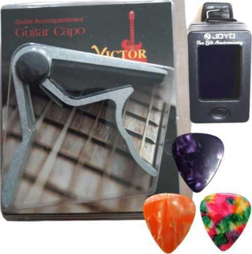 Saz Bağlama Kapo Gitar Kapo + Joyo Saz Bağlama Gitar Akort Ukulele Akort Cihazı Keman Akort + 3 Pena