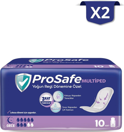 Prosafe Multiped Lohusa & Mesane Pedi Yoğun Büyük Boy 10 lu x 2 Adet