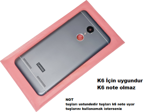 Lenovo K6 KASA Arka Pil Batarya Kapağı (Yan Tuş Takımı ) SİYAH
