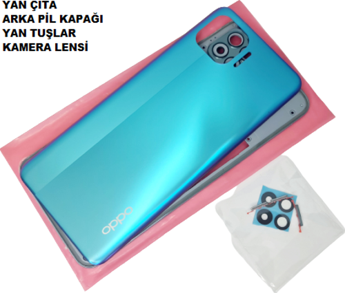 Oppo Reno 4 Lite kasa Arka Pil Kapağı (FULL KASA) MAVİ