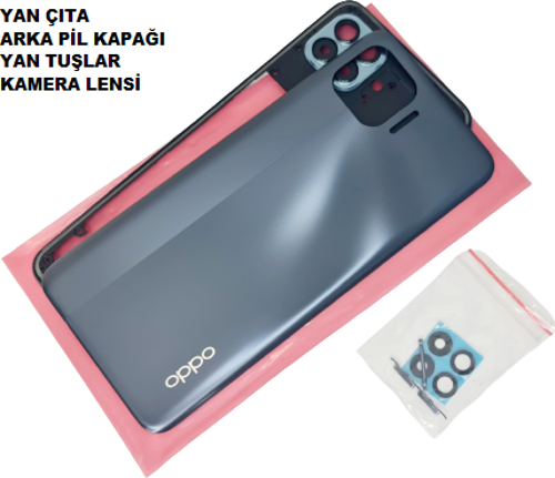 Oppo Reno 4 Lite kasa Arka Pil Kapağı (FULL KASA) SİYAH