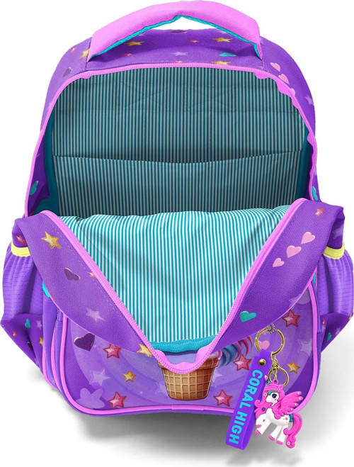 Coral High Kids Mor Pembe Unicorn Dondurma Desenli 3’lü Okul Çanta Seti SET0114421 3
