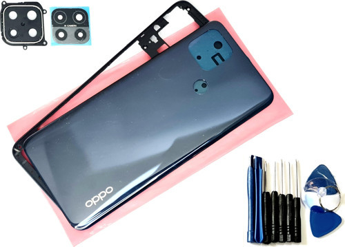 Oppo A15 A15S Full KASA Arka Pil Kapağı (TAMİR SETİ) SİYAH