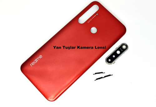 Oppo Realme 5İ Kasa Arka Pil Batarya Kapağı KIRMIZI