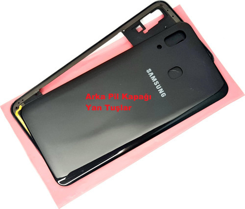 Samsung Galaxy A20 A 205 Kasa Arka Pil Batarya Kapağı SİYAH