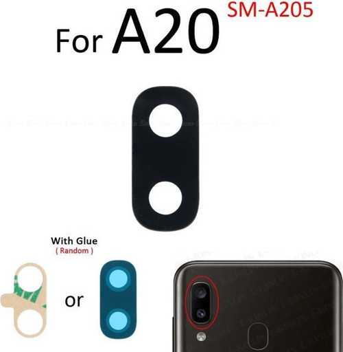 Samsung Galaxy A20 Arka Kamera Camı Lens Yapışkanlı