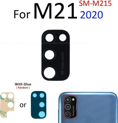 Samsung Galaxy M21 Arka Kamera Camı Lens Yapışkanlı