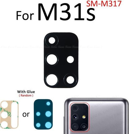 Samsung Galaxy M31S Arka Kamera Camı Lens Yapışkanlı