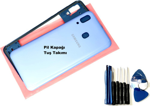 Samsung Galaxy A30 A 305 Full KASA Arka Pil Batarya Kapağı (TAMİR SETİ) MAVİ