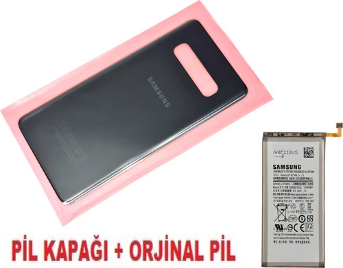 Samsung Galaxy S10 PLUS Arka Pil Batarya Kapağı + PİL (CAM) SİYAH