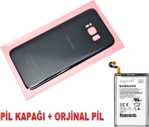 Samsung Galaxy S8 PLUS Arka Pil Batarya Kapağı + PİL (CAM) SİYAH