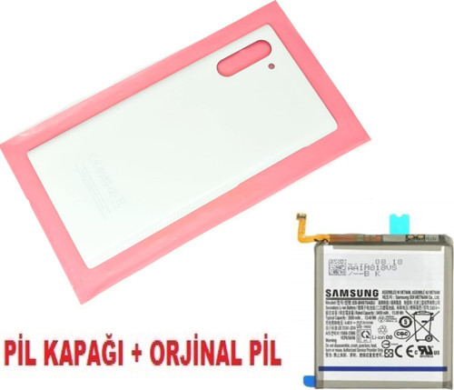 Samsung Galaxy NOTE 10 Arka Pil Batarya Kapağı + PİL (CAM) BEYAZ